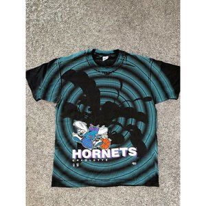 VTG NBA Charlotte Hornets Salem Sportswear All Over Print Adult Large